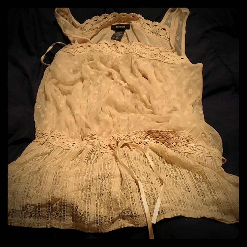 Sheer Beige lace top